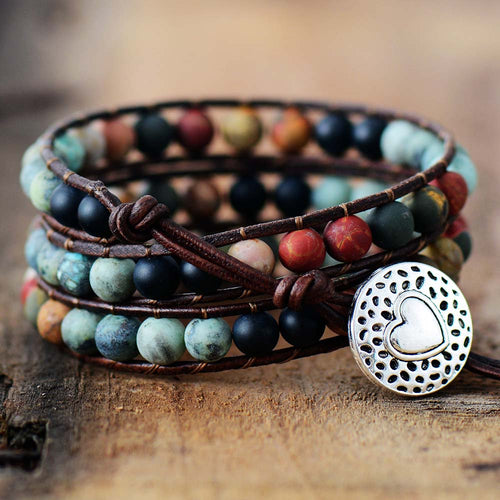 Armreif Designer-Boho-Armband aus mehrschichtigem Leder