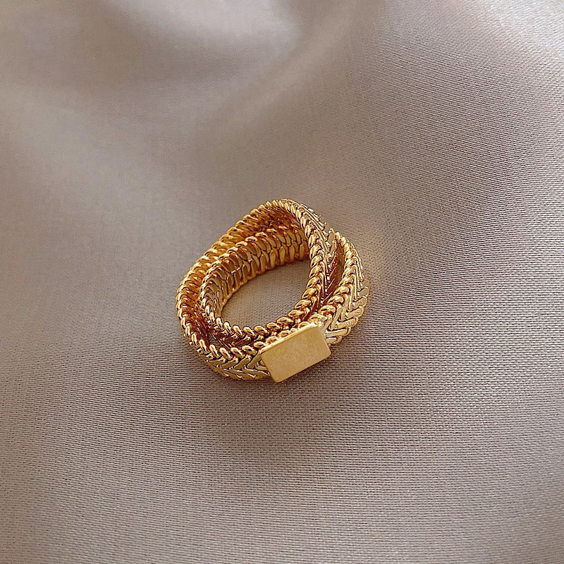 Minimalistische Schlangenkettenringe im Vintage-Stil mit doppelter Wicklung