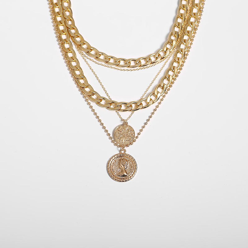 Vintage Mehrlagige Curb Cuban Choker Halskette