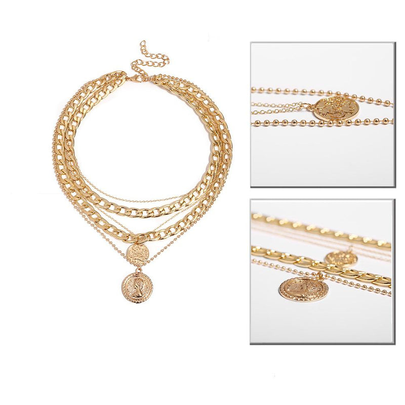 Vintage Mehrlagige Curb Cuban Choker Halskette