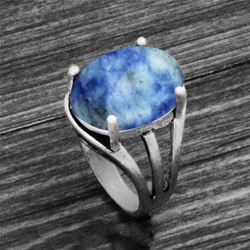 Vintage ovale Form einzigartige Erdsteinringe