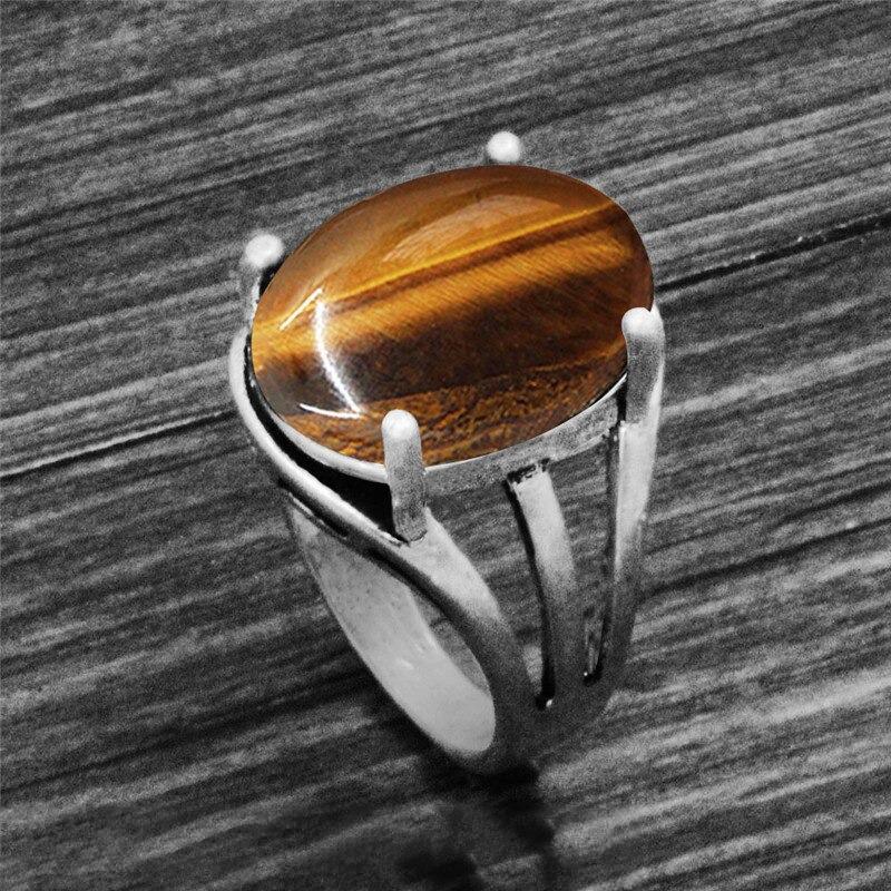 Vintage ovale Form einzigartige Erdsteinringe