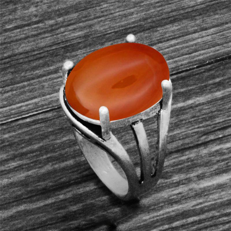 Vintage ovale Form einzigartige Erdsteinringe