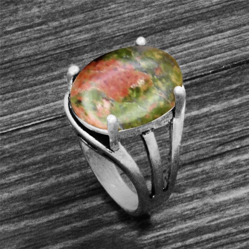 Vintage ovale Form einzigartige Erdsteinringe