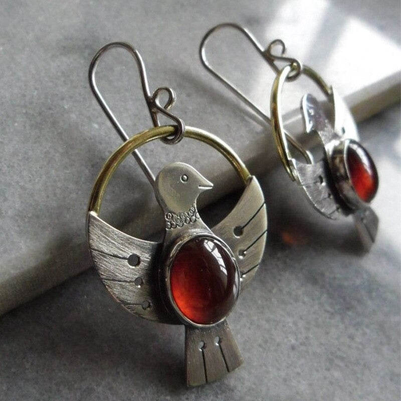 Übergroße geometrische Dreieck-Ohrringe aus Metall im Vintage-Stil