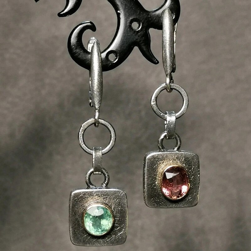 Übergroße geometrische Dreieck-Ohrringe aus Metall im Vintage-Stil