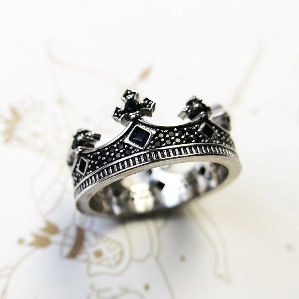 Vintage Prinzessin Königliche Krone Sterling Silber Ringe