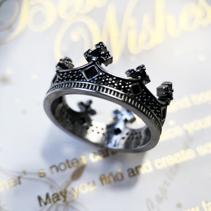 Vintage Prinzessin Königliche Krone Sterling Silber Ringe