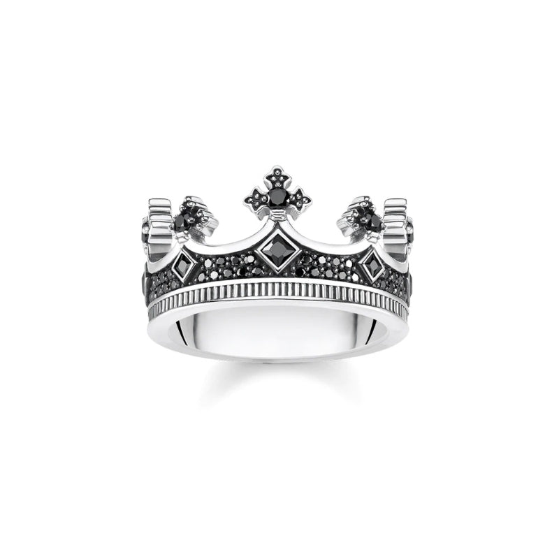 Vintage Prinzessin Königliche Krone Sterling Silber Ringe