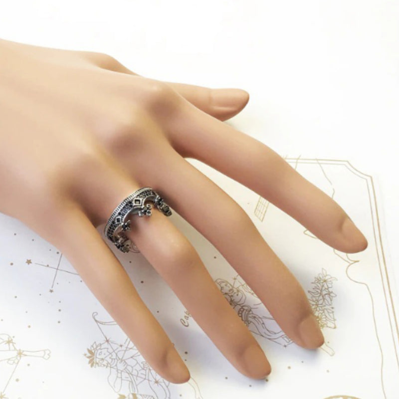 Vintage Prinzessin Königliche Krone Sterling Silber Ringe