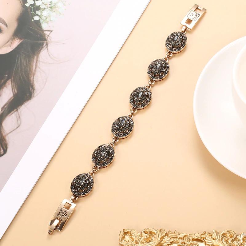 Vintage Strass Charm Armband