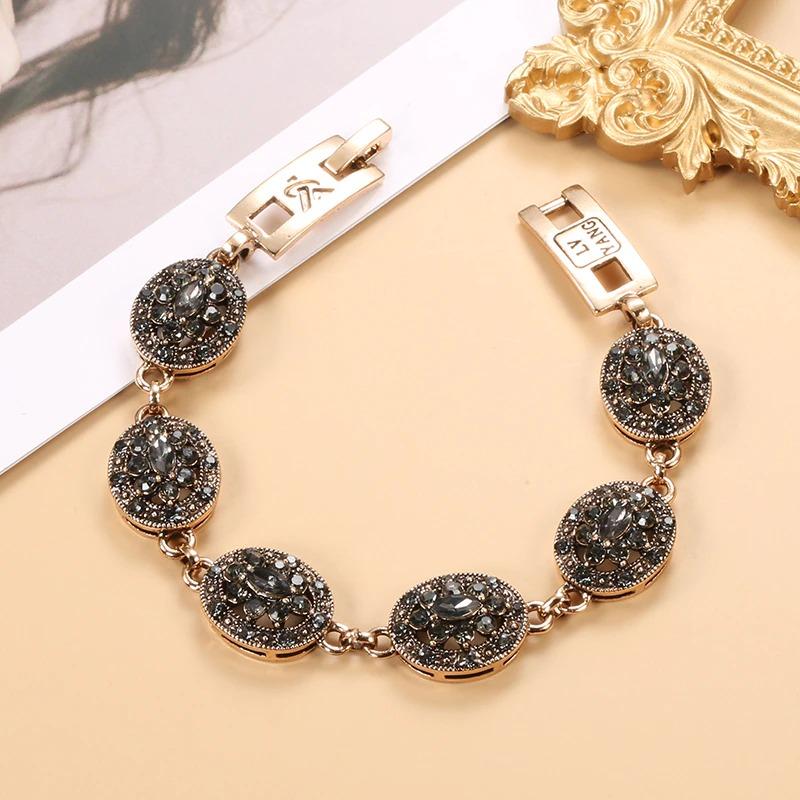 Vintage Strass Charm Armband