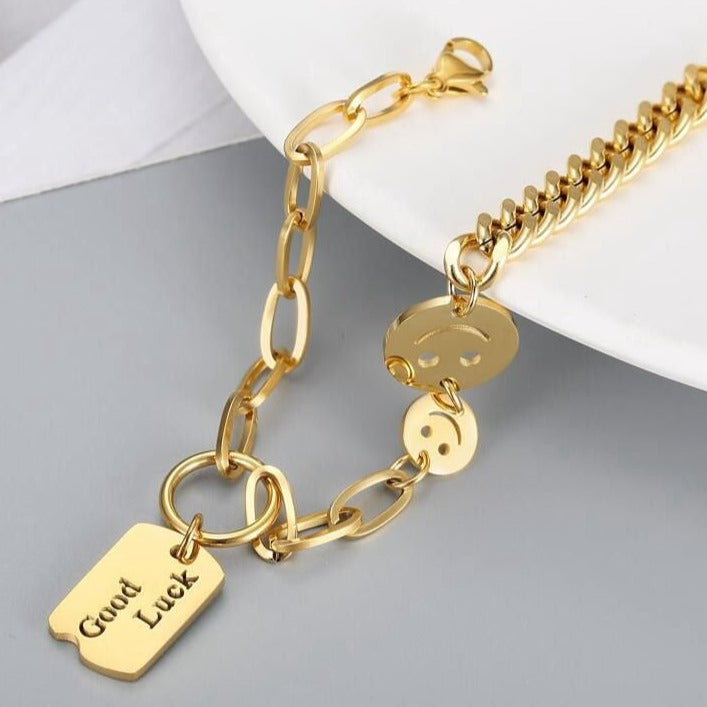 Viel Glück Smiley Armband