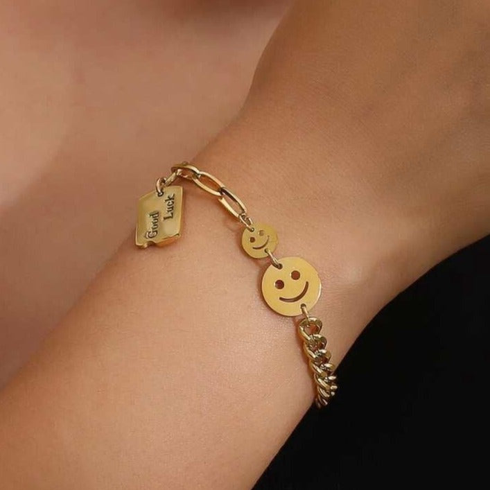Viel Glück Smiley Armband