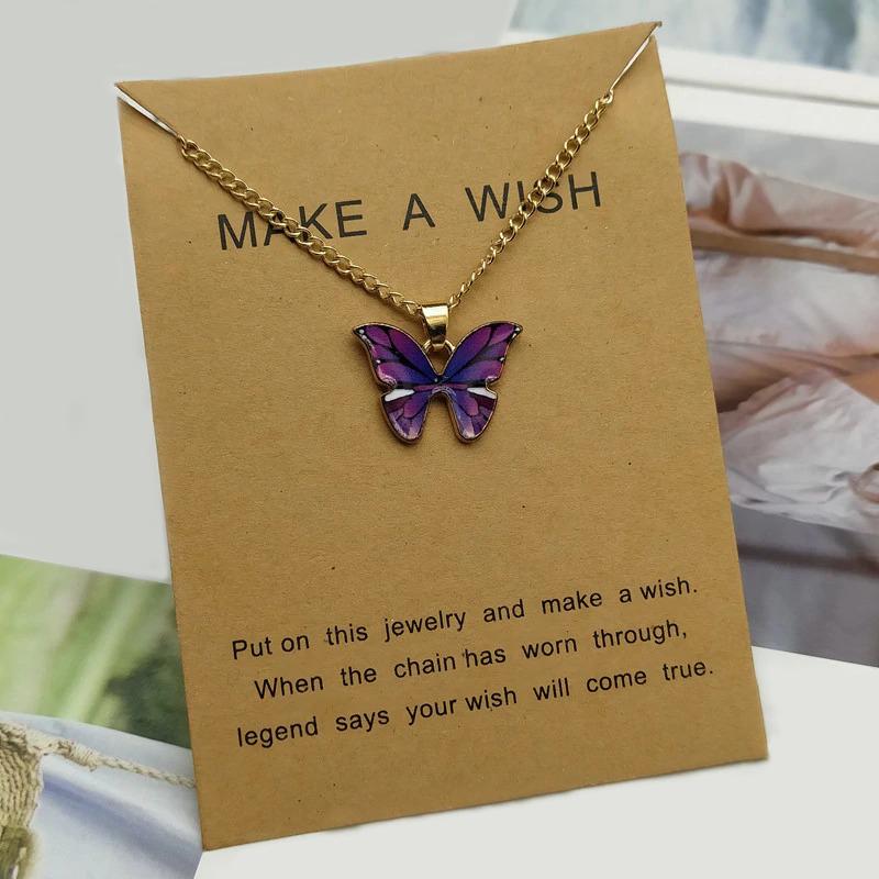 Wunderliche süße Schmetterling Anhänger Halskette