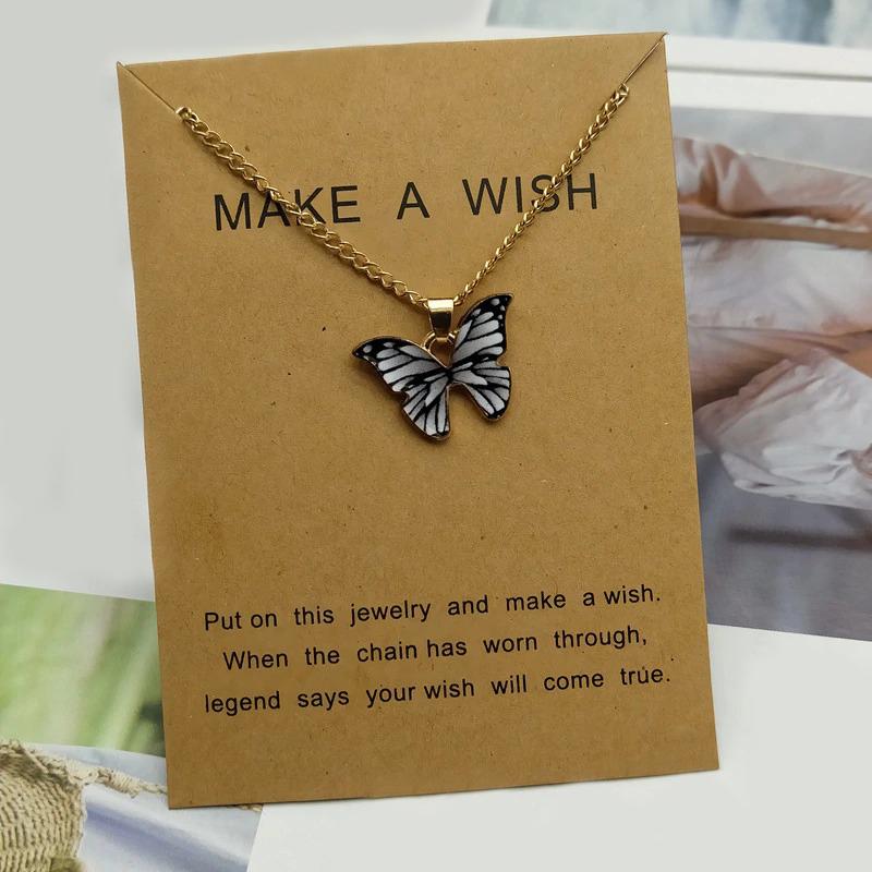 Wunderliche süße Schmetterling Anhänger Halskette