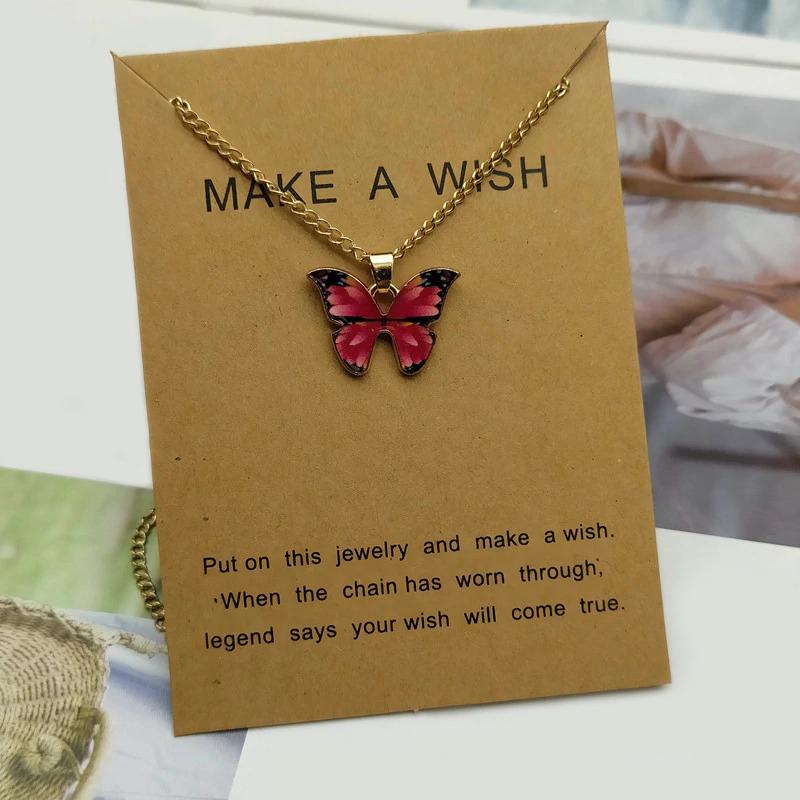 Wunderliche süße Schmetterling Anhänger Halskette