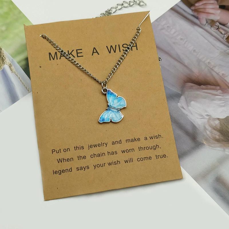 Wunderliche süße Schmetterling Anhänger Halskette