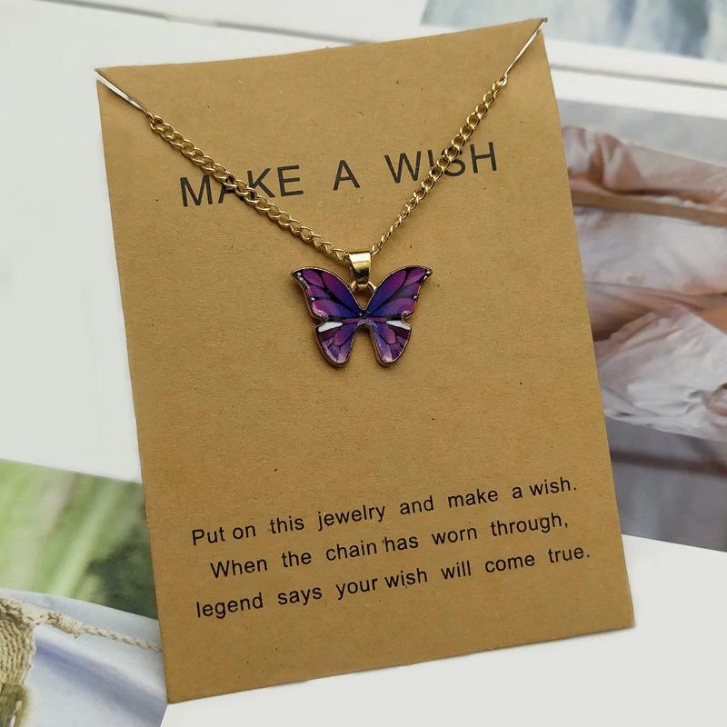 Wunderliche süße Schmetterling Anhänger Halskette