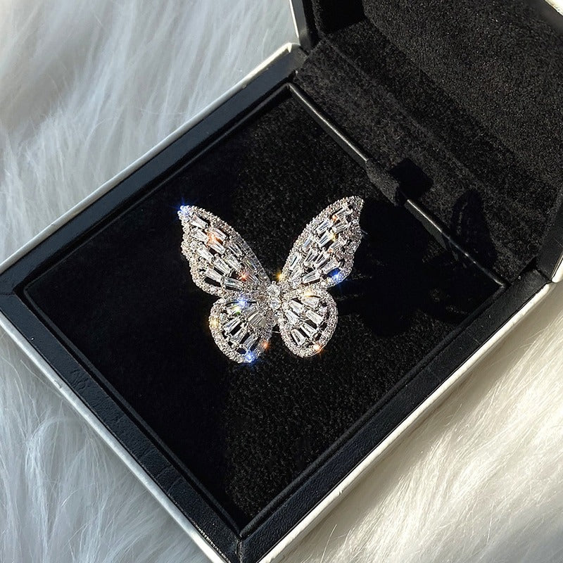 Wunderliche mit Zirkonen verzierte, verstellbare Schmetterlingsringe-Kollektion