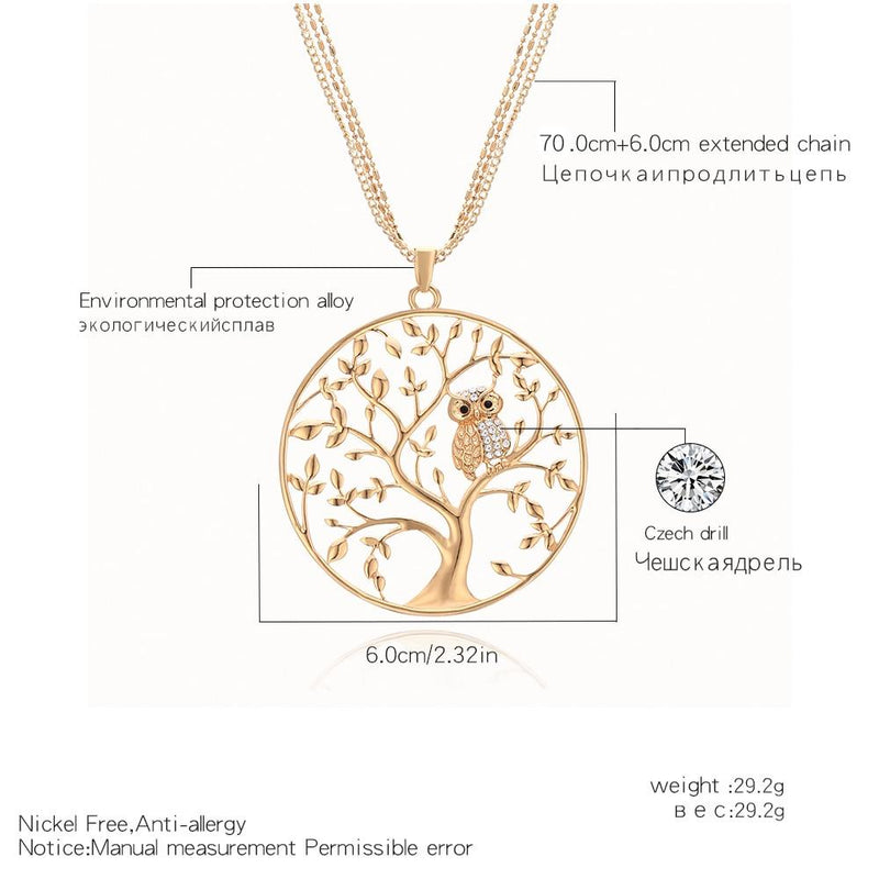 Weisheit Eule lange Halskette