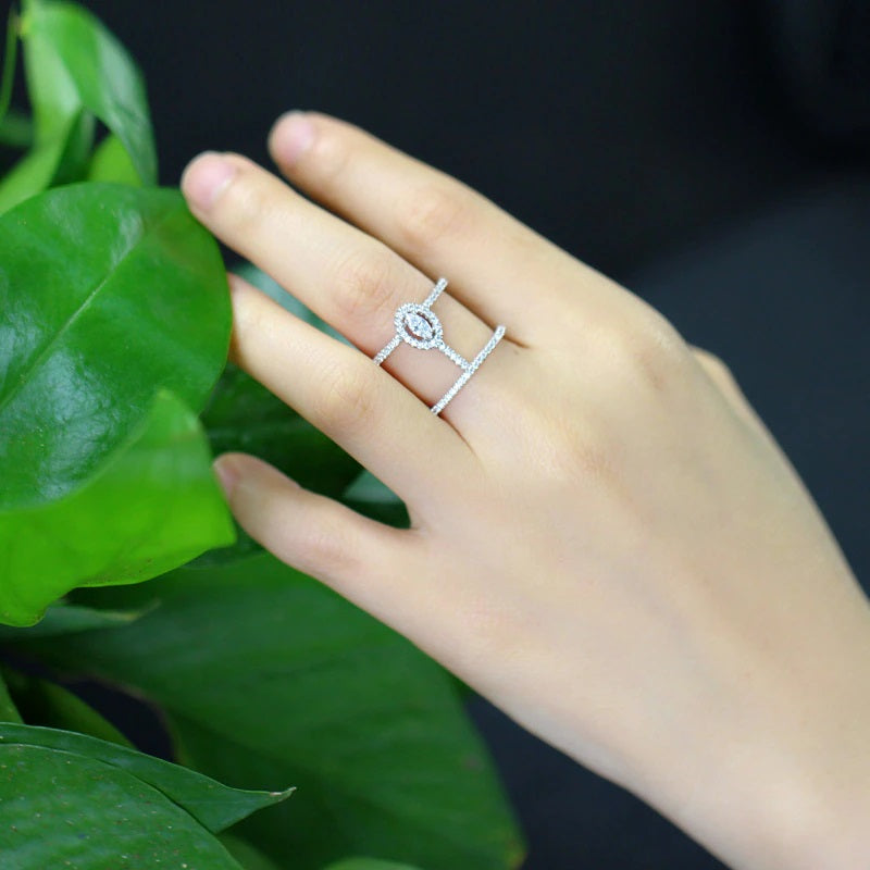 Einzigartige modische doppellagige verstellbare offene Ringe für Damen