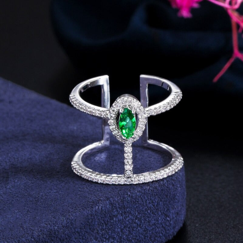 Einzigartige modische doppellagige verstellbare offene Ringe für Damen