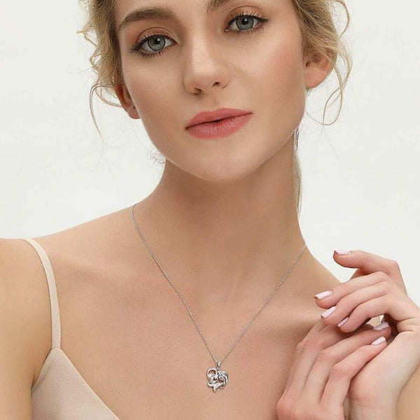 Wunderschöne herzförmige Halskette mit Anhänger für Mama und Baby