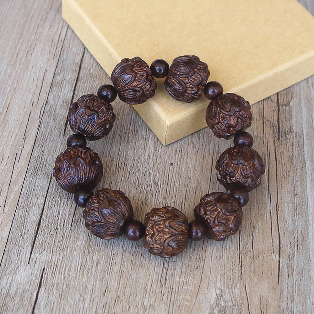 Holzgeschnitztes Lotusblumenarmband