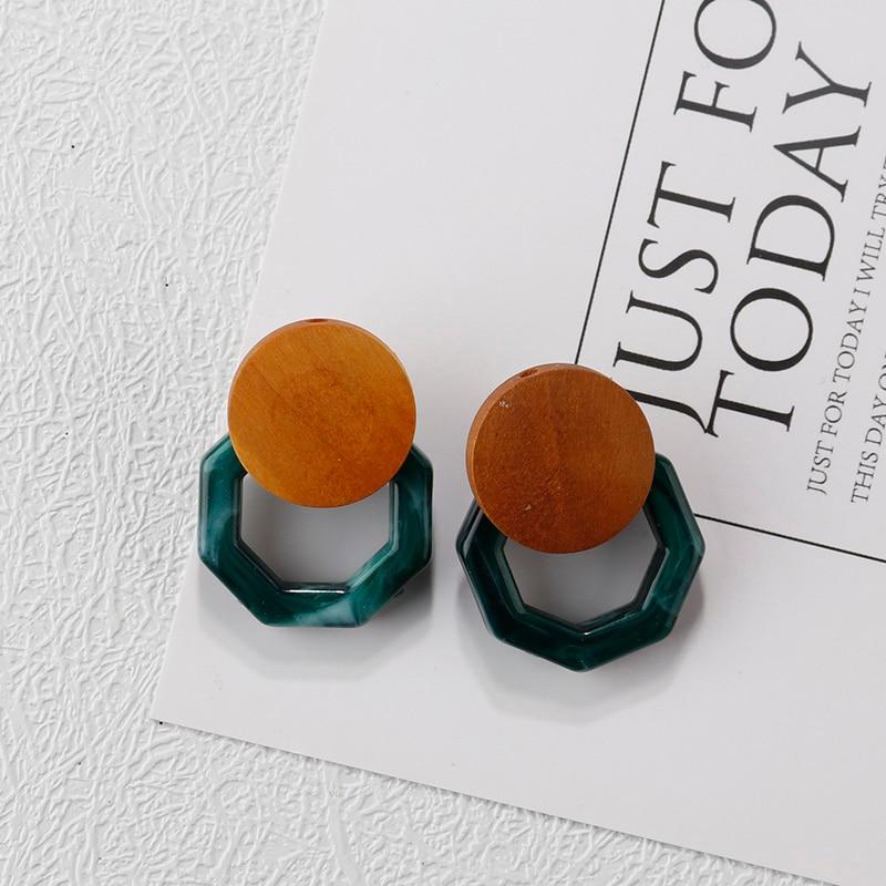 Handgefertigte baumelnde Modeohrringe aus Holz