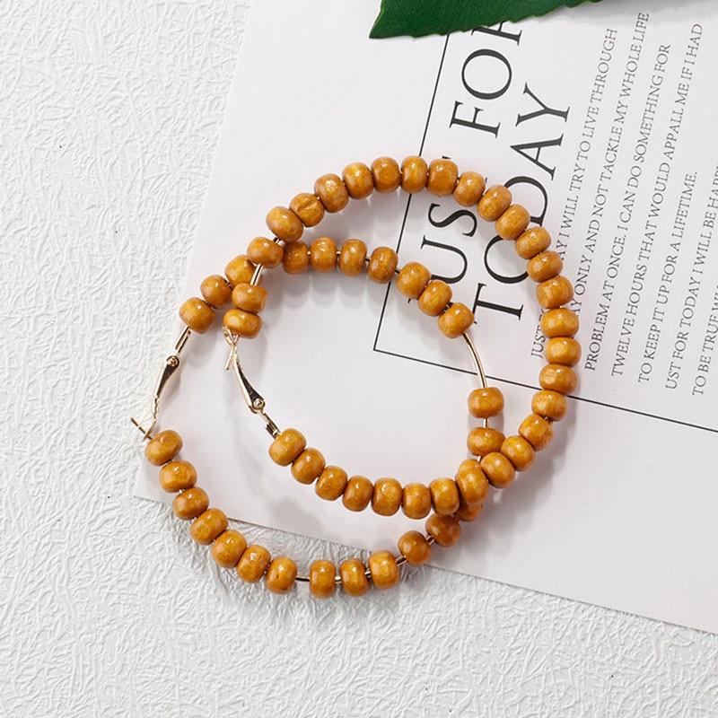 Handgefertigte baumelnde Modeohrringe aus Holz