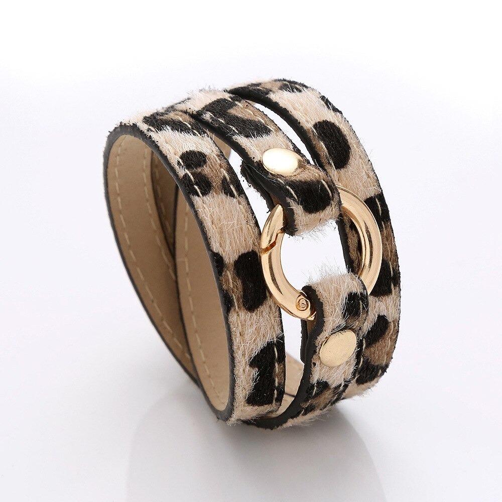 Wickelarmbänder mit Leopardenmuster