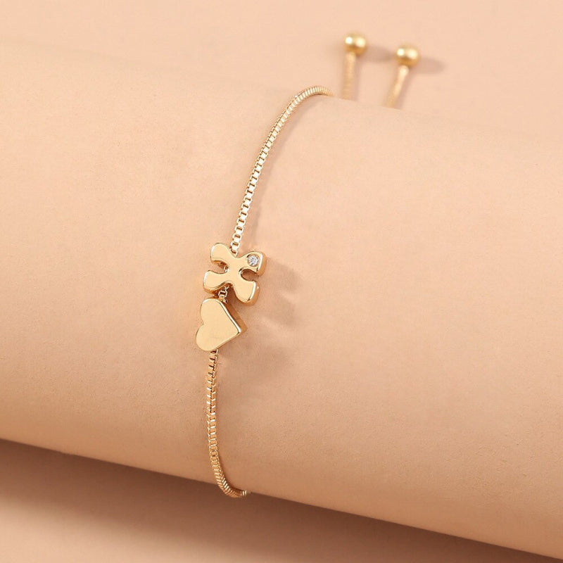 Personalisierte Liebesherz-Anfangsbuchstaben-Armbänder von A-Z