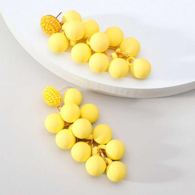 Statement-Ohrringe mit runden Perlen im Boho-Stil für Partys und Spaß