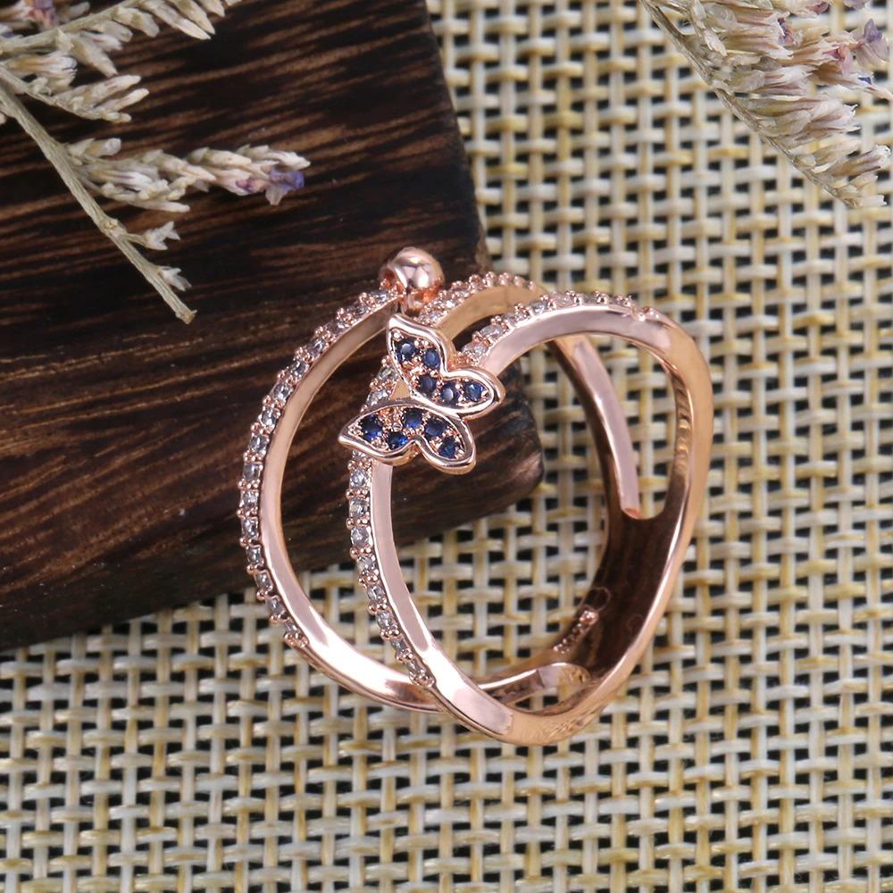 Schmetterlingsförmiger Ring mit Zirkonia