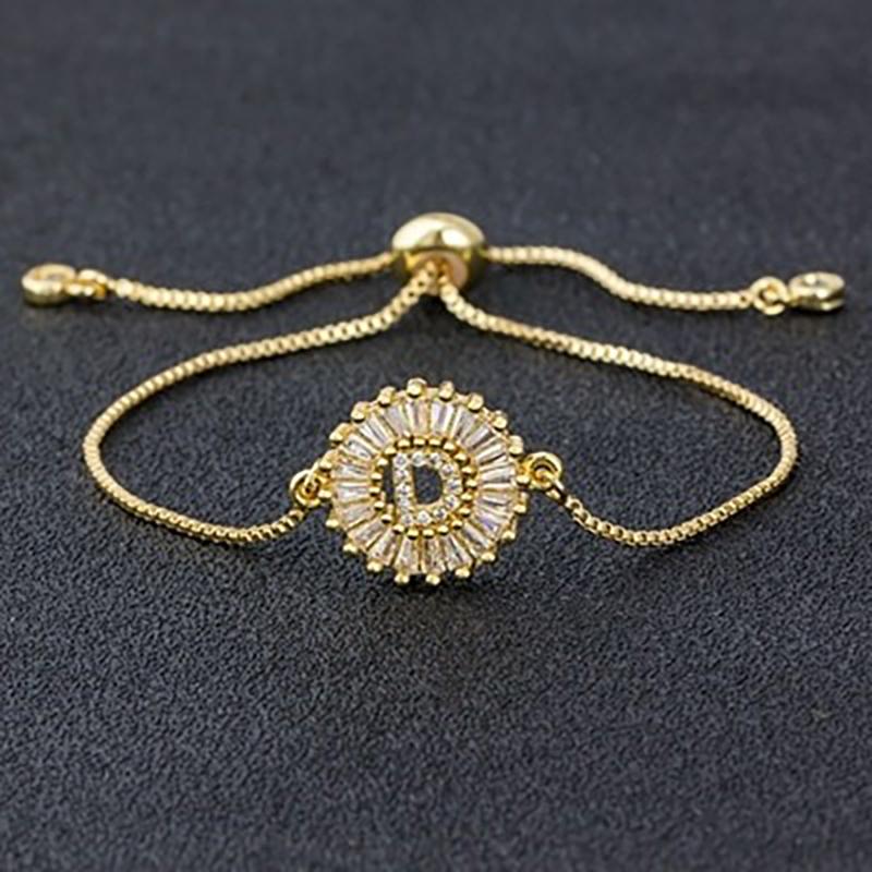 Zirkonia Bejewel Charm-Armband mit Anfangsbuchstaben