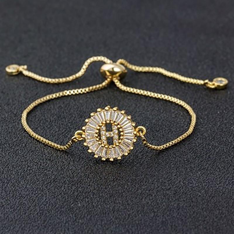 Zirkonia Bejewel Charm-Armband mit Anfangsbuchstaben