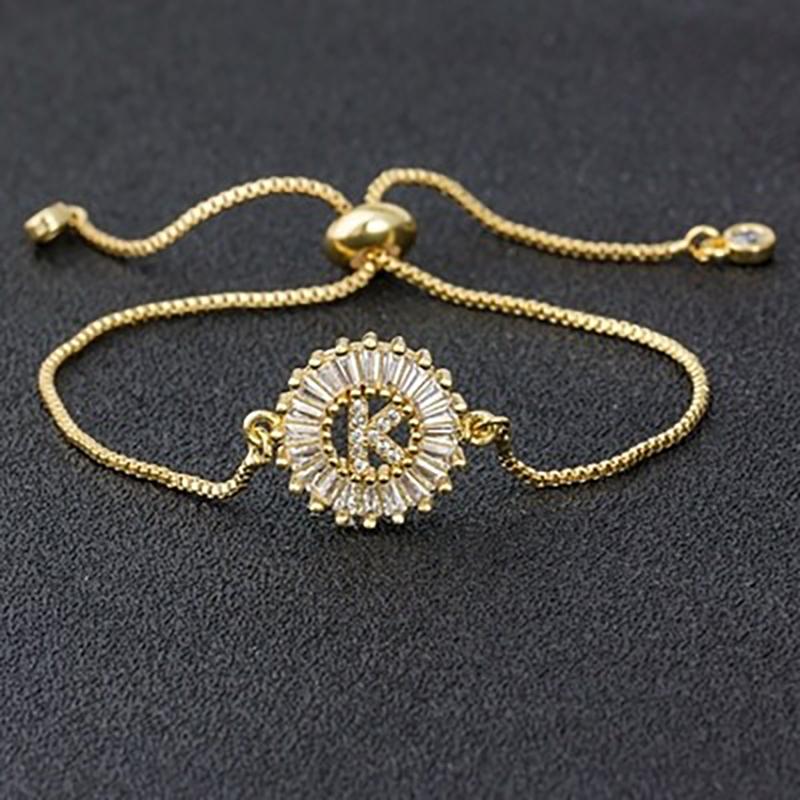 Zirkonia Bejewel Charm-Armband mit Anfangsbuchstaben