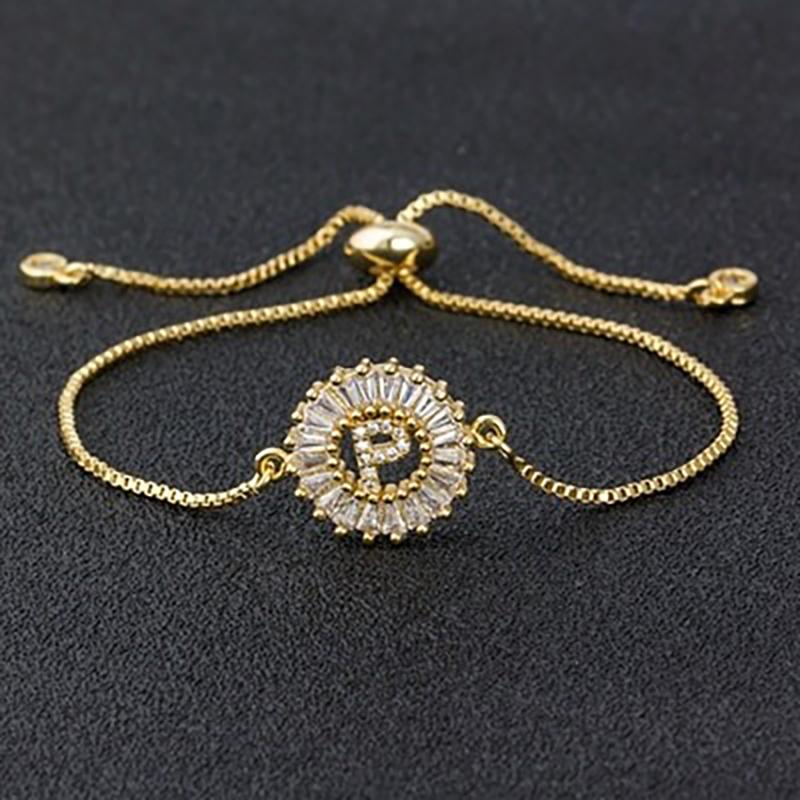 Zirkonia Bejewel Charm-Armband mit Anfangsbuchstaben