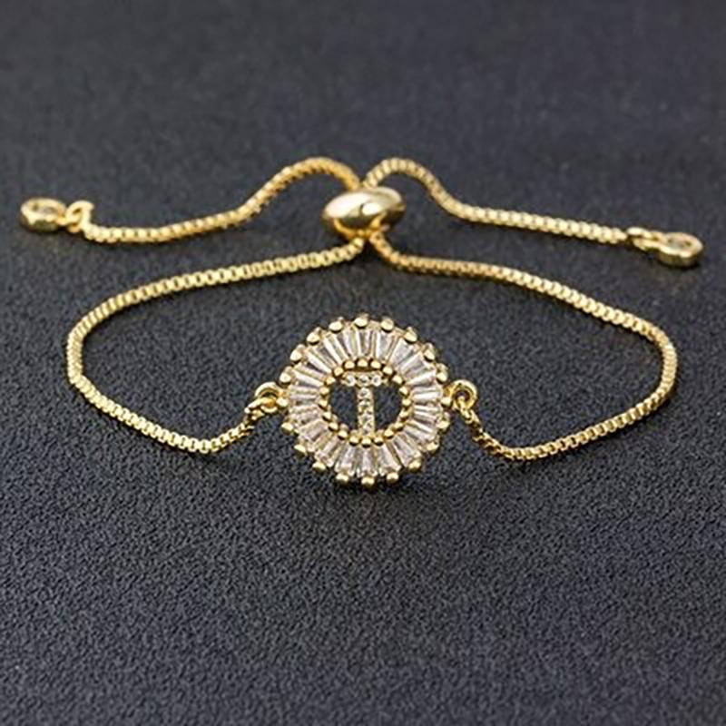 Zirkonia Bejewel Charm-Armband mit Anfangsbuchstaben