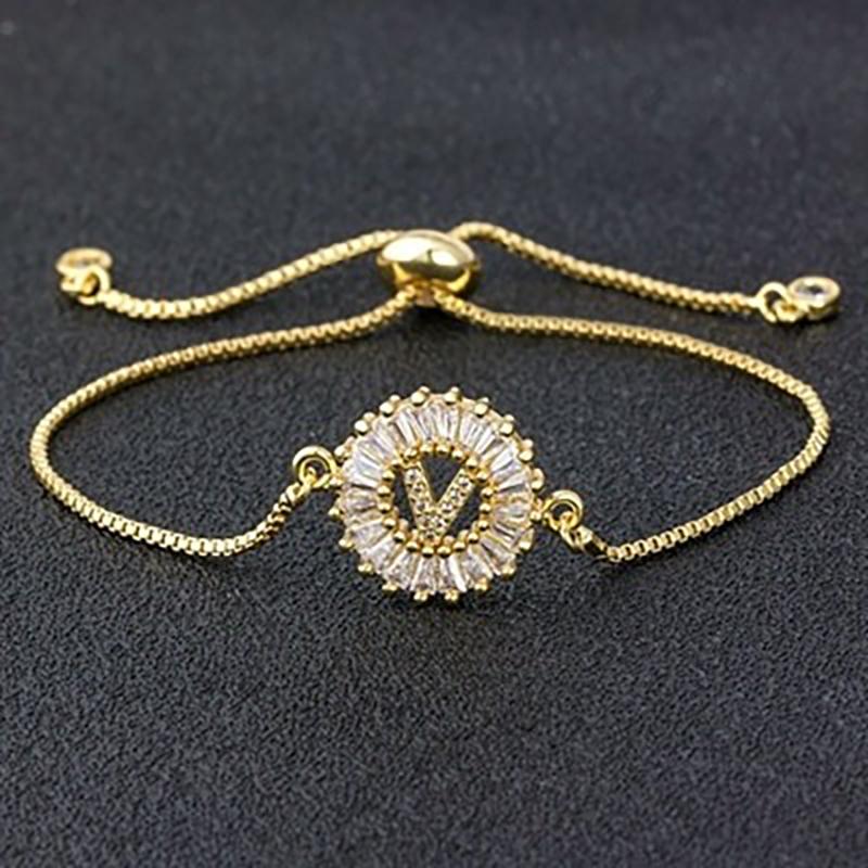 Zirkonia Bejewel Charm-Armband mit Anfangsbuchstaben