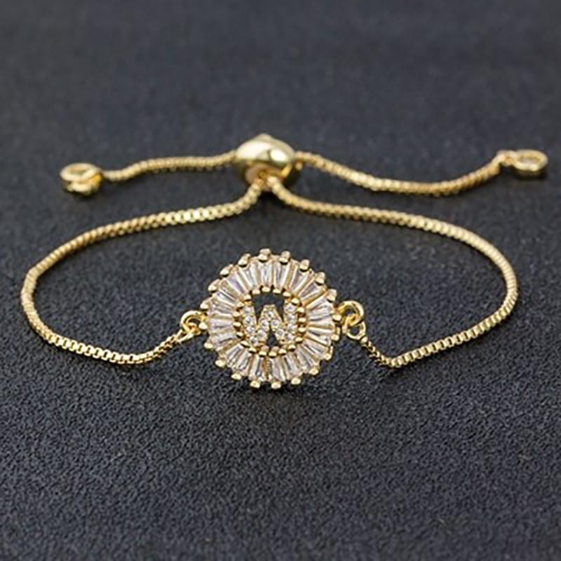 Zirkonia Bejewel Charm-Armband mit Anfangsbuchstaben