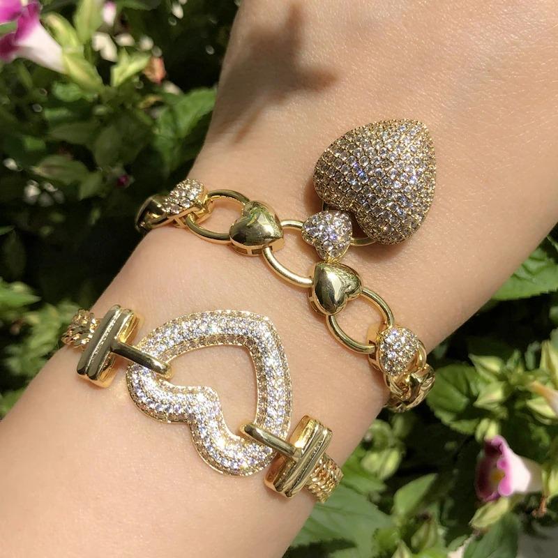 Armband mit Herzanhänger und Zirkonia