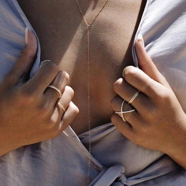 Criss Cross Ring mit Zirkonia