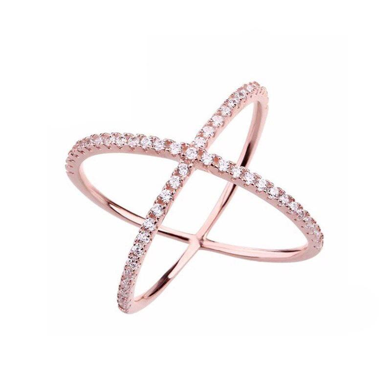 Criss Cross Ring mit Zirkonia