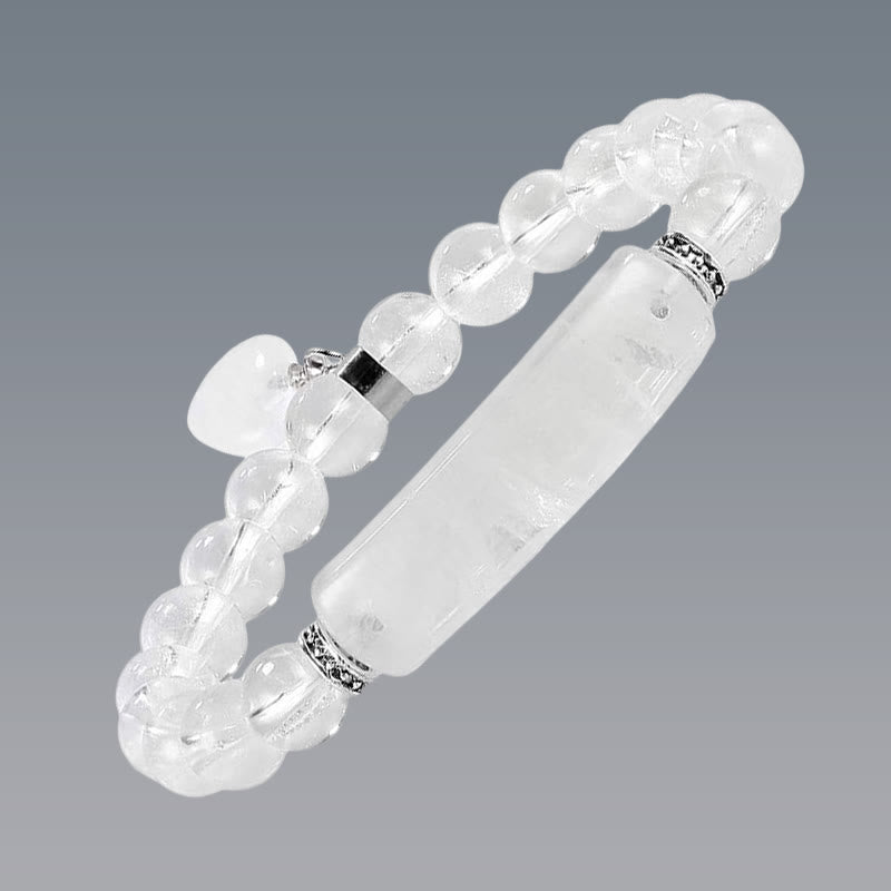 Carmiora natürliches Quarz-Liebes-Herz-Heilperlen-Armband