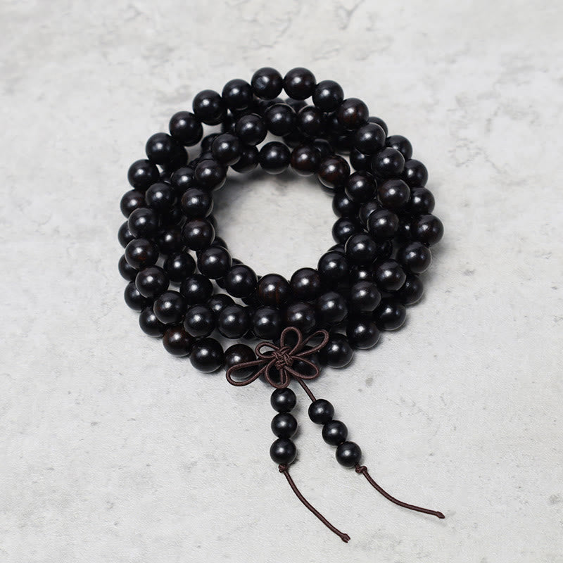 Carmiora 108 Mala Perlen Armband Gebet Meditation Sandelholz Elastisch