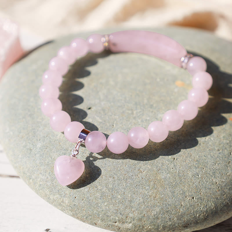 Carmiora natürliches Quarz-Liebes-Herz-Heilperlen-Armband