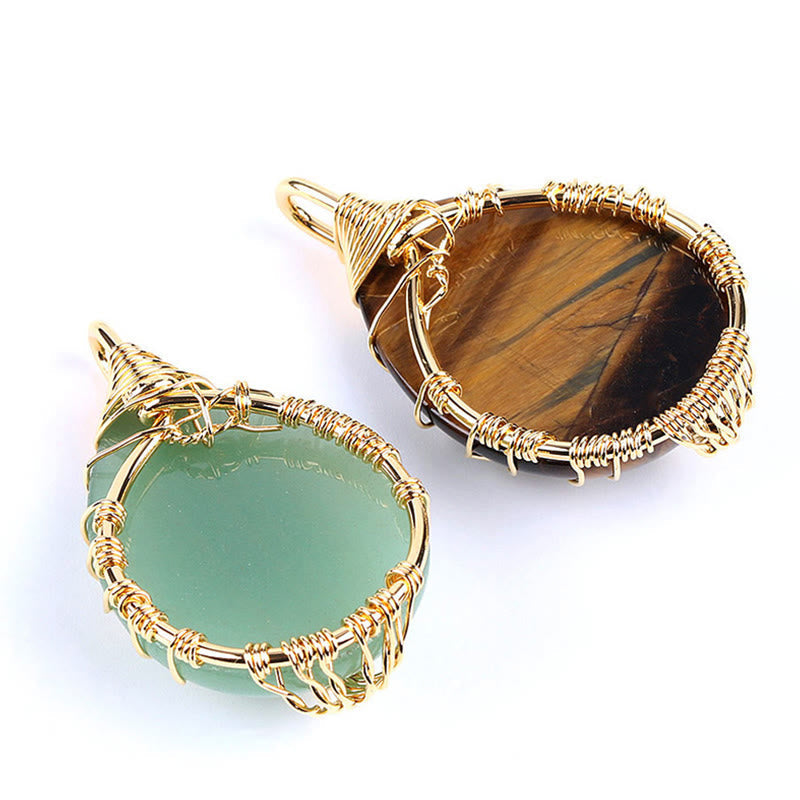 Carmiora natürlicher Quarzkristall-Baum des Lebens, heilender Energie-Halskettenanhänger