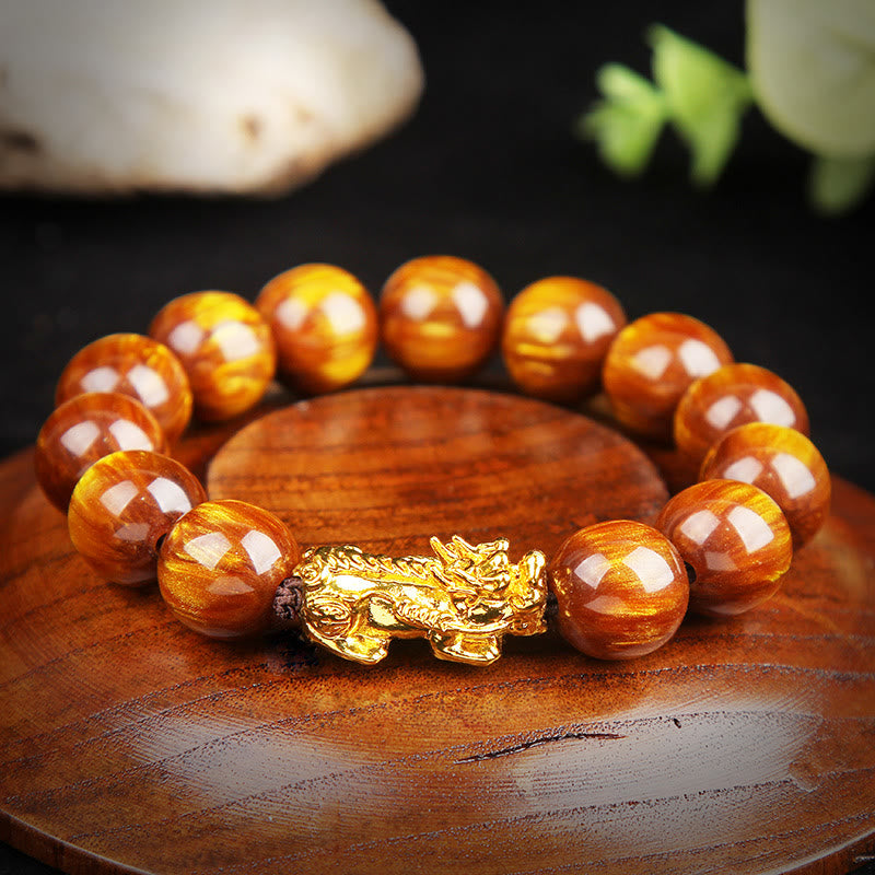 Carmiora Lucky Golden Tiger Eye Abundant Pixiu Armband